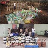 अवैध महुआ शराब पर कार्यवाही, 84400 रुपये का 247 लीटर अवैध महुआ शराब एवं अवैध महुआ शराब बनाने में प्रयुक्त गैस सिलेण्डर, चूल्हा,बर्तन जब्त