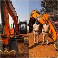 अवैध रेत उत्खनन पर कार्यवाही , पीढी से एक चैन माउंटेन मशीन जब्त